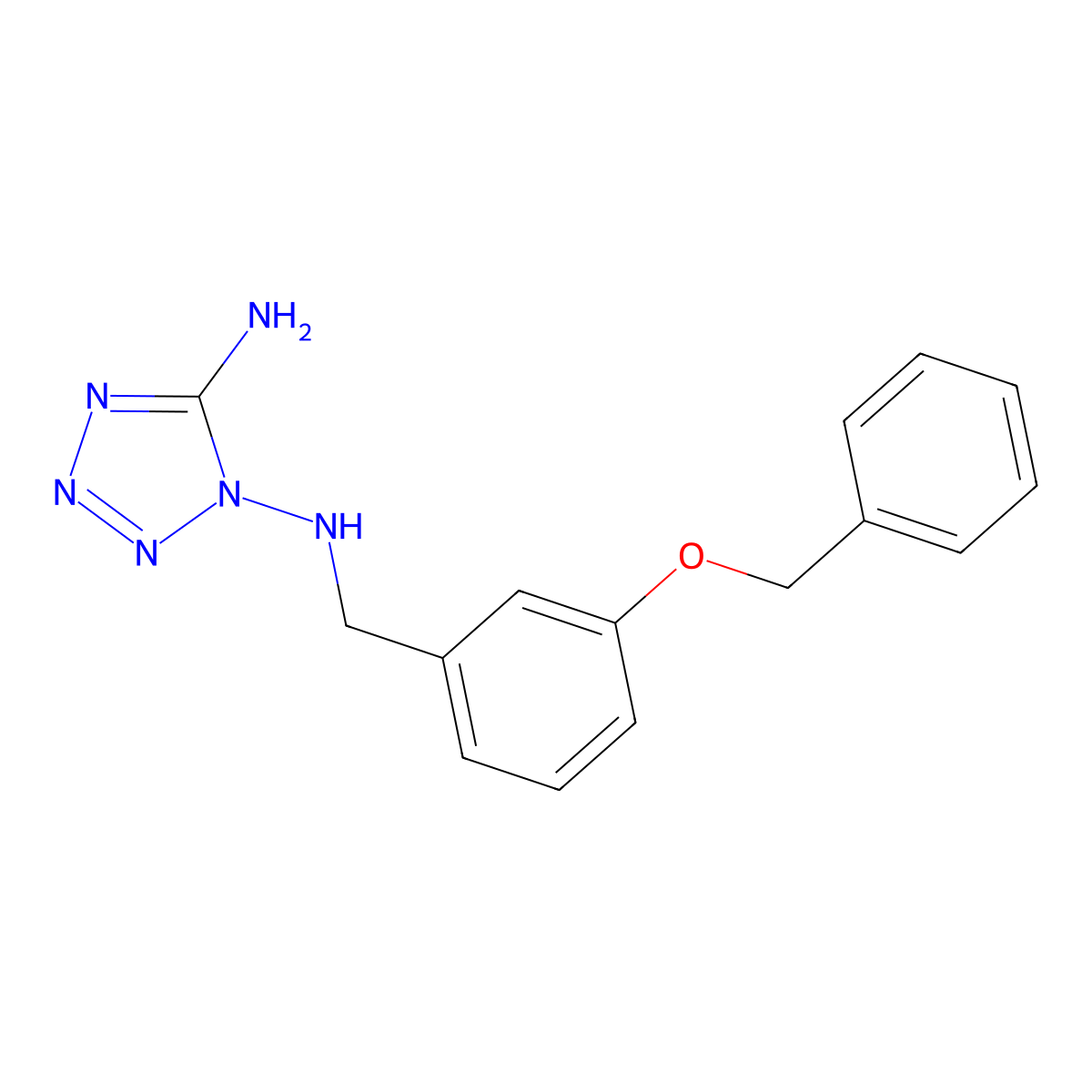 N~1~-[3-(benzyloxy)benzyl]-1H-tetrazole-1,5-diamine molecular structure, CAS 445413-75-2