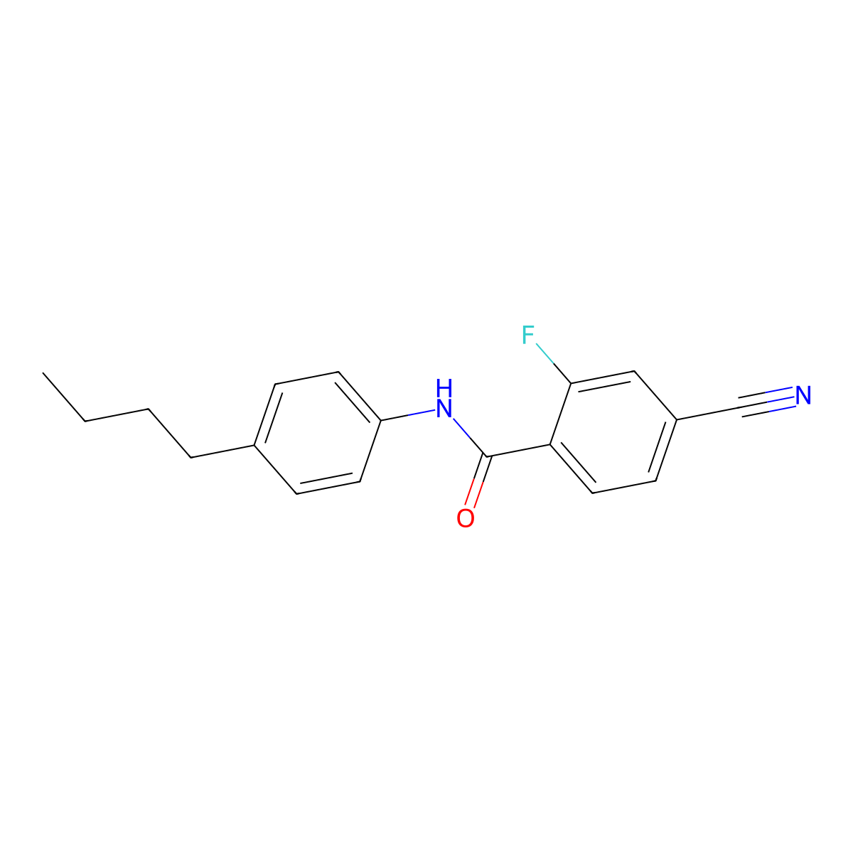 N-(4-butylphenyl)-4-cyano-2-fluorobenzamide molecular structure, CAS 445414-11-9