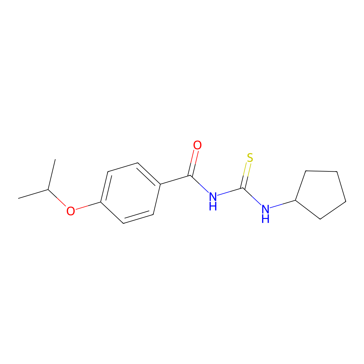 N-(cyclopentylcarbamothioyl)-4-propan-2-yloxybenzamide molecular structure, CAS 445414-86-8