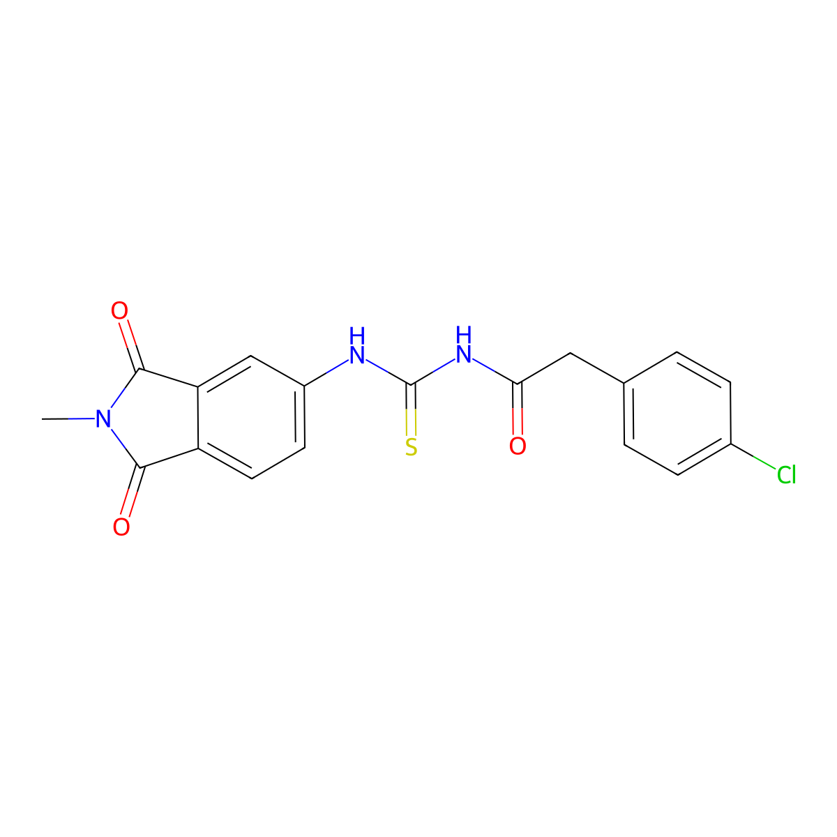 2-(4-chlorophenyl)-N-[(2-methyl-1,3-dioxoisoindol-5-yl)carbamothioyl]acetamide molecular structure, CAS 445414-89-1