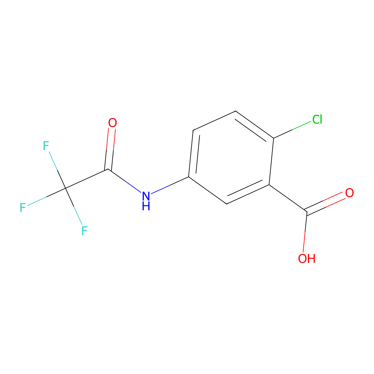 2-Chloro-5-(trifluoroacetamido)benzoic acid molecular structure, CAS 445415-34-9