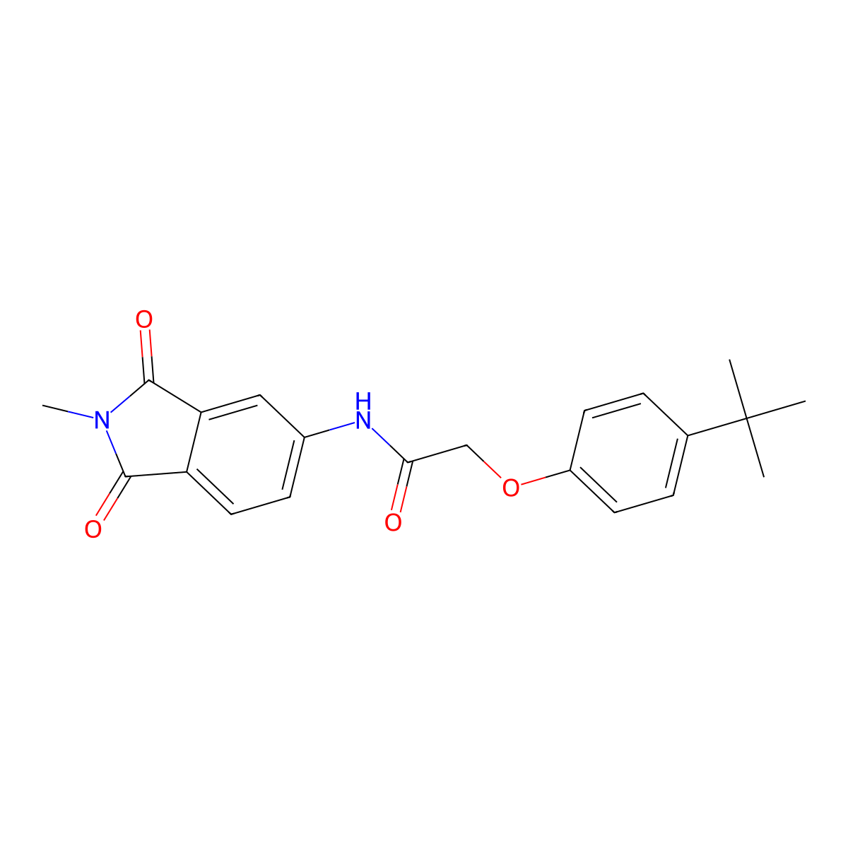 2-(4-tert-butylphenoxy)-N-(2-methyl-1,3-dioxo-2,3-dihydro-1H-isoindol-5-yl)acetamide molecular structure, CAS 445415-49-6