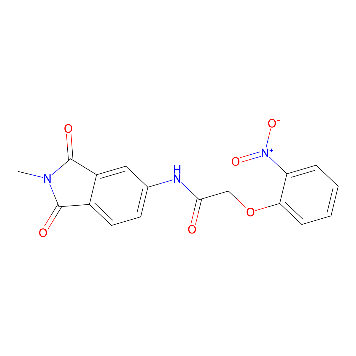 N-(2-methyl-1,3-dioxoisoindol-5-yl)-2-(2-nitrophenoxy)acetamide molecular structure, CAS 445415-50-9