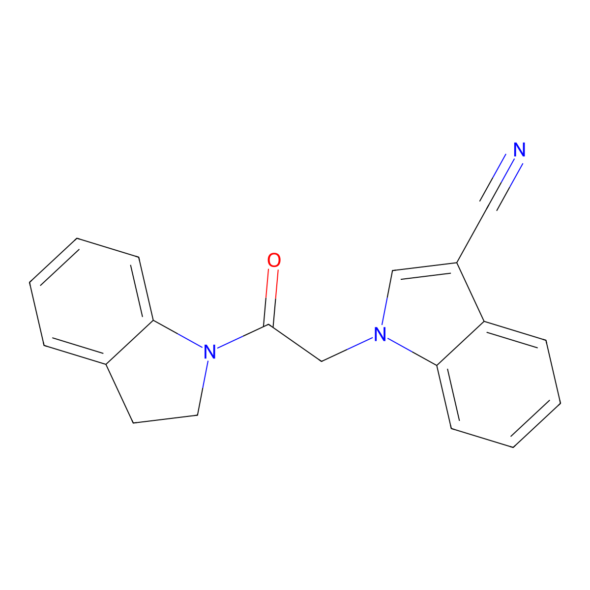 1-[2-(2,3-dihydro-1H-indol-1-yl)-2-oxoethyl]-1H-indole-3-carbonitrile molecular structure, CAS 445416-23-9