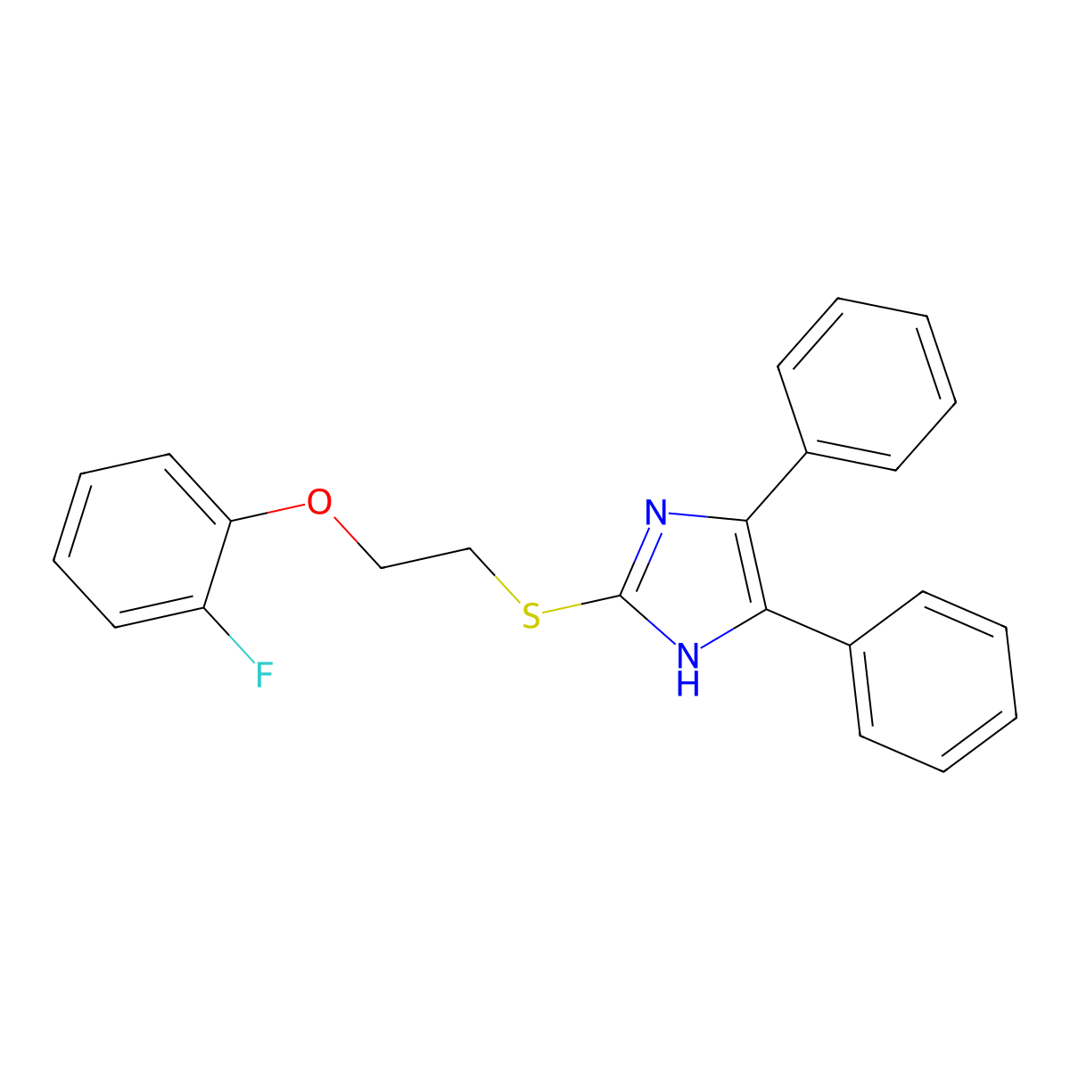 2-[2-(2-fluorophenoxy)ethylsulfanyl]-4,5-diphenyl-1H-imidazole molecular structure, CAS 445416-60-4