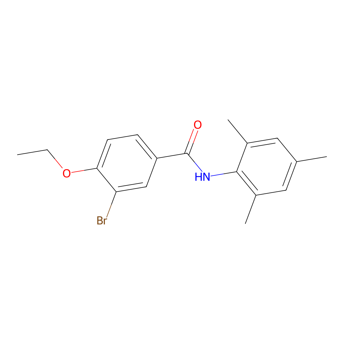 3-bromo-4-ethoxy-N-(2,4,6-trimethylphenyl)benzamide molecular structure, CAS 445416-63-7