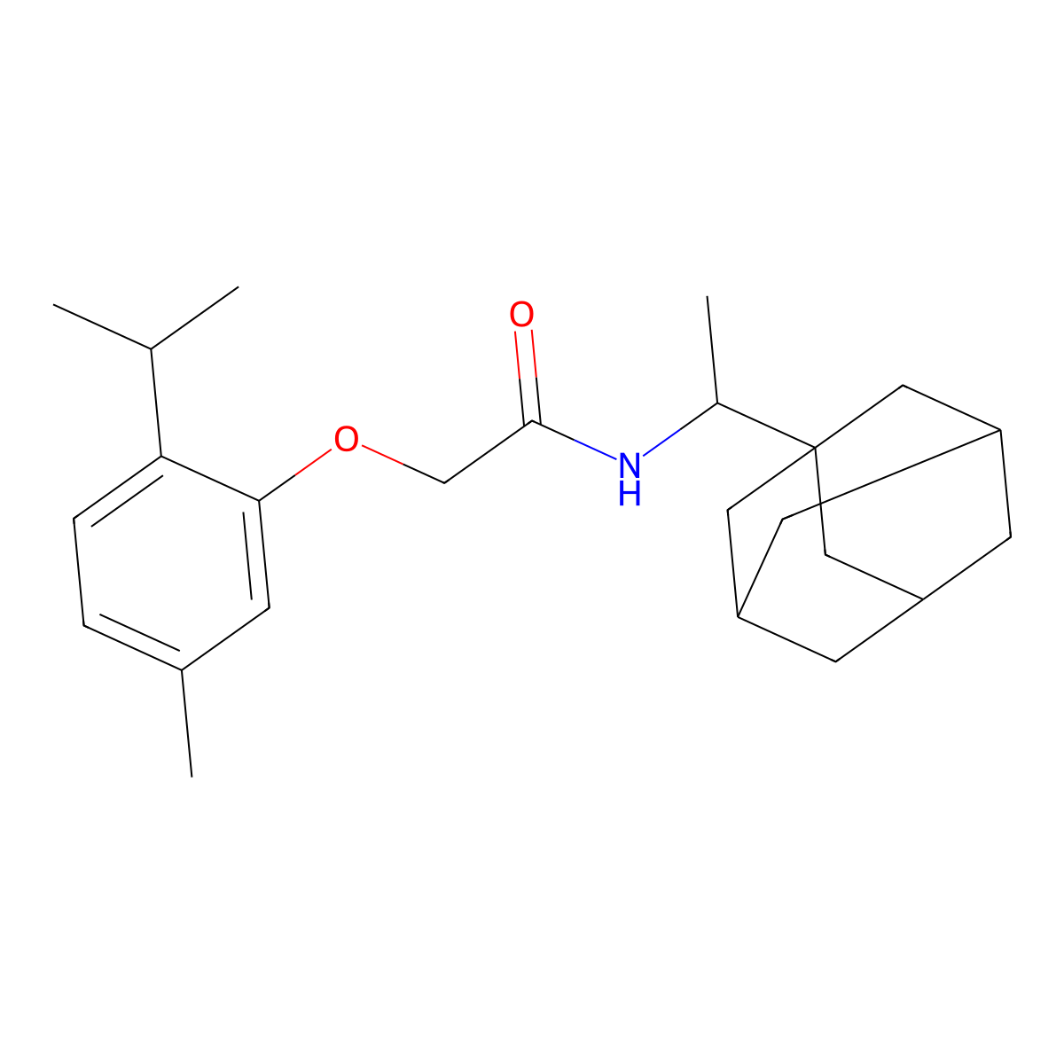 N-[1-(1-adamantyl)ethyl]-2-(2-isopropyl-5-methylphenoxy)acetamide molecular structure, CAS 445416-69-3
