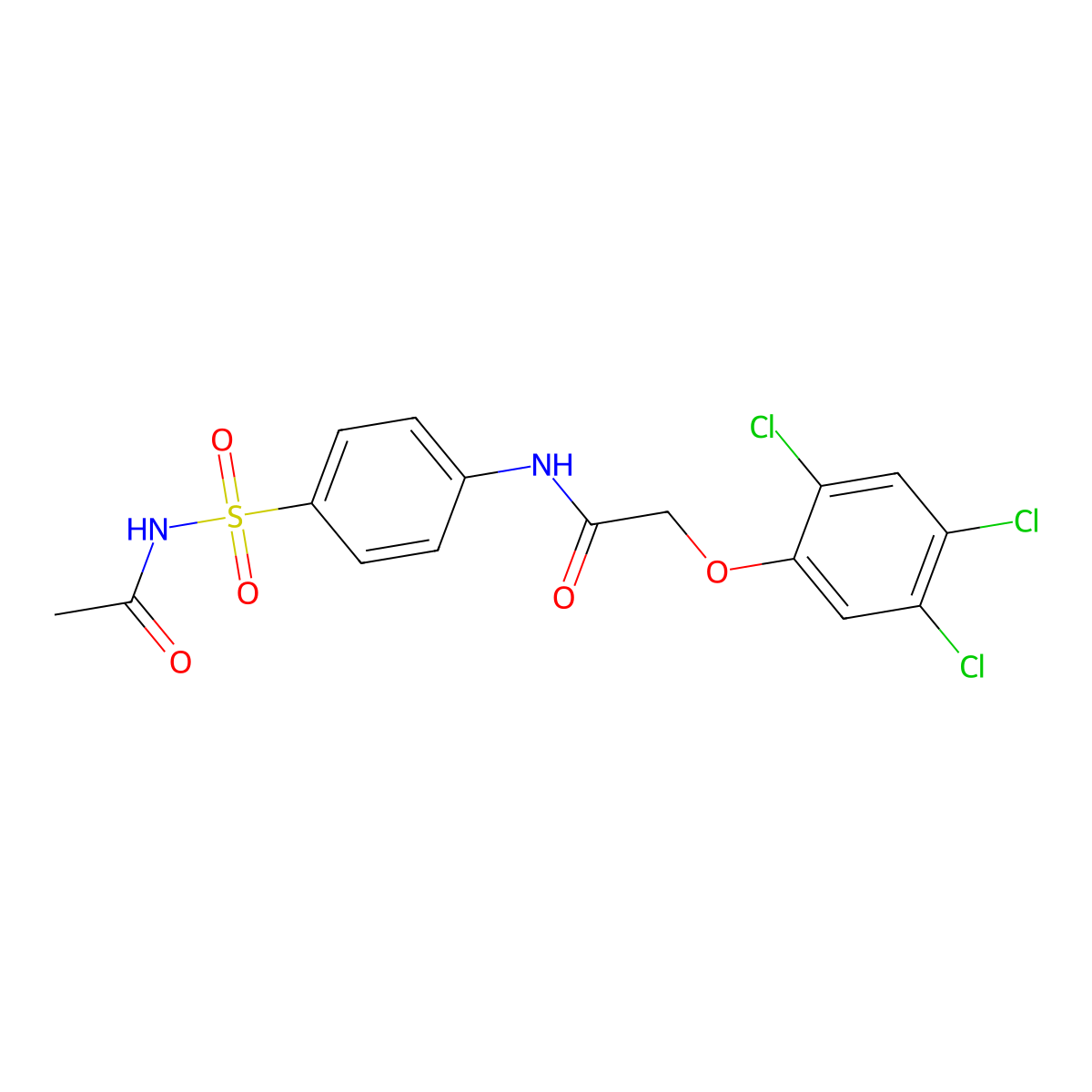 N-[4-(acetylsulfamoyl)phenyl]-2-(2,4,5-trichlorophenoxy)acetamide molecular structure, CAS 445416-75-1