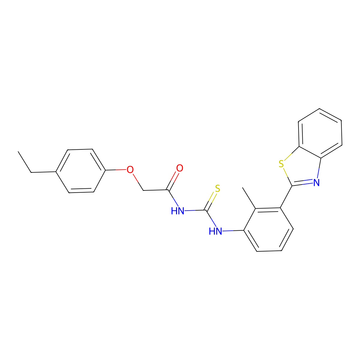 N-[[3-(1,3-benzothiazol-2-yl)-2-methylphenyl]carbamothioyl]-2-(4-ethylphenoxy)acetamide molecular structure, CAS 445416-79-5