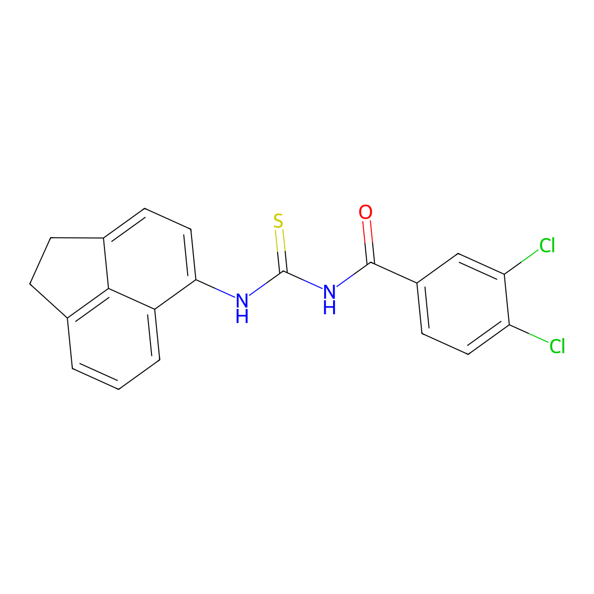 3,4-dichloro-N-(1,2-dihydroacenaphthylen-5-ylcarbamothioyl)benzamide molecular structure, CAS 445416-84-2