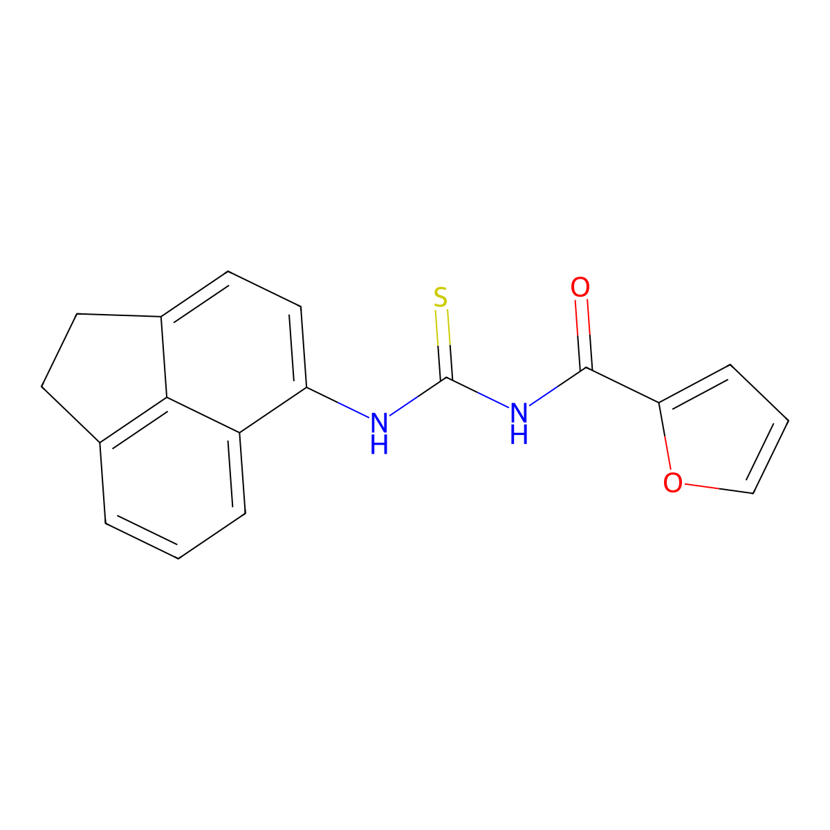 N-(1,2-dihydroacenaphthylen-5-ylcarbamothioyl)furan-2-carboxamide molecular structure, CAS 445416-86-4