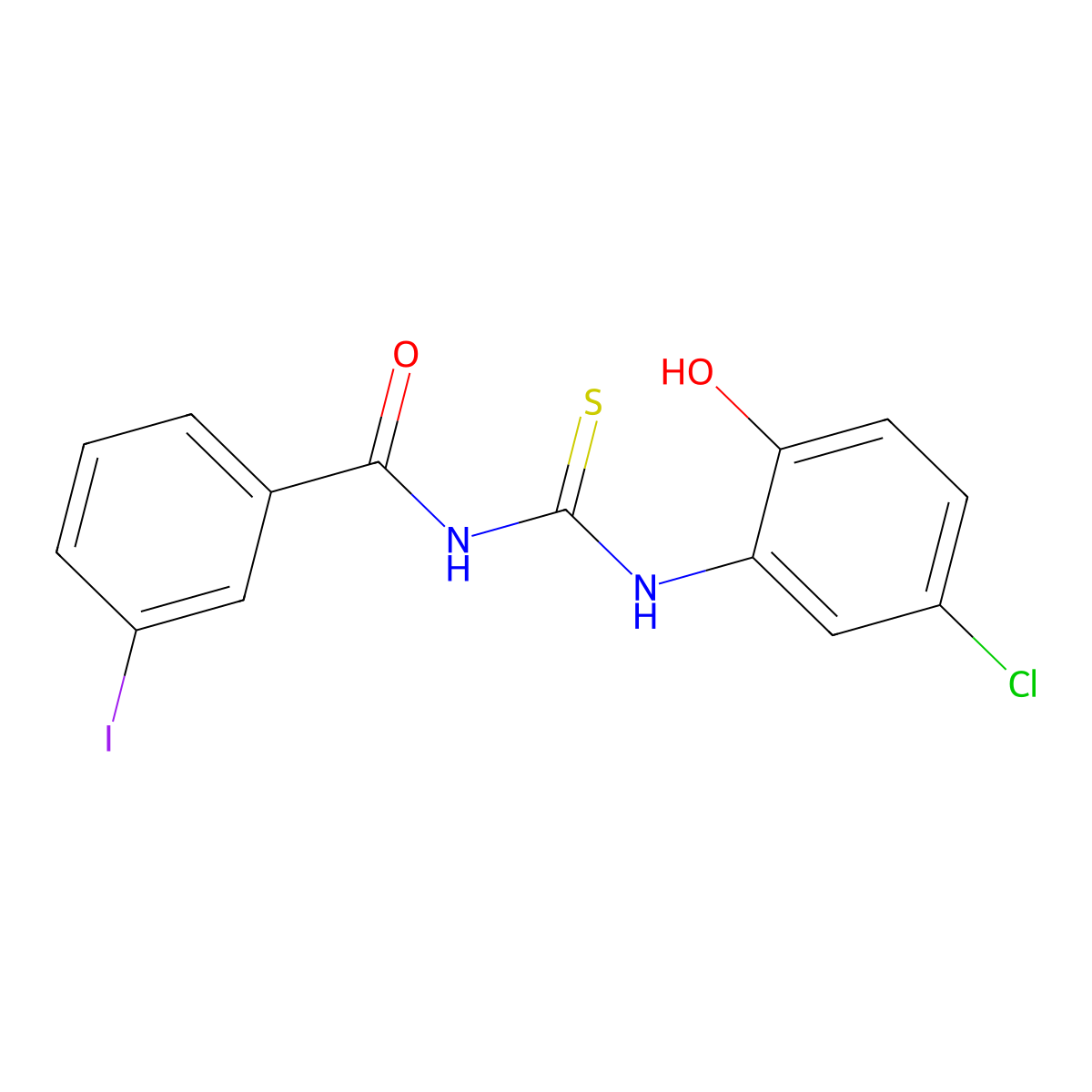 N-[(5-chloro-2-hydroxyphenyl)carbamothioyl]-3-iodobenzamide molecular structure, CAS 445416-98-8