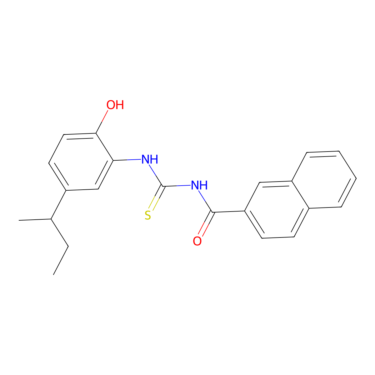 N-[(5-butan-2-yl-2-hydroxyphenyl)carbamothioyl]naphthalene-2-carboxamide molecular structure, CAS 445417-05-0