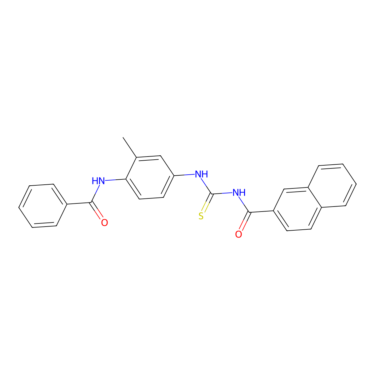 N-[(4-benzamido-3-methylphenyl)carbamothioyl]naphthalene-2-carboxamide molecular structure, CAS 445418-07-5