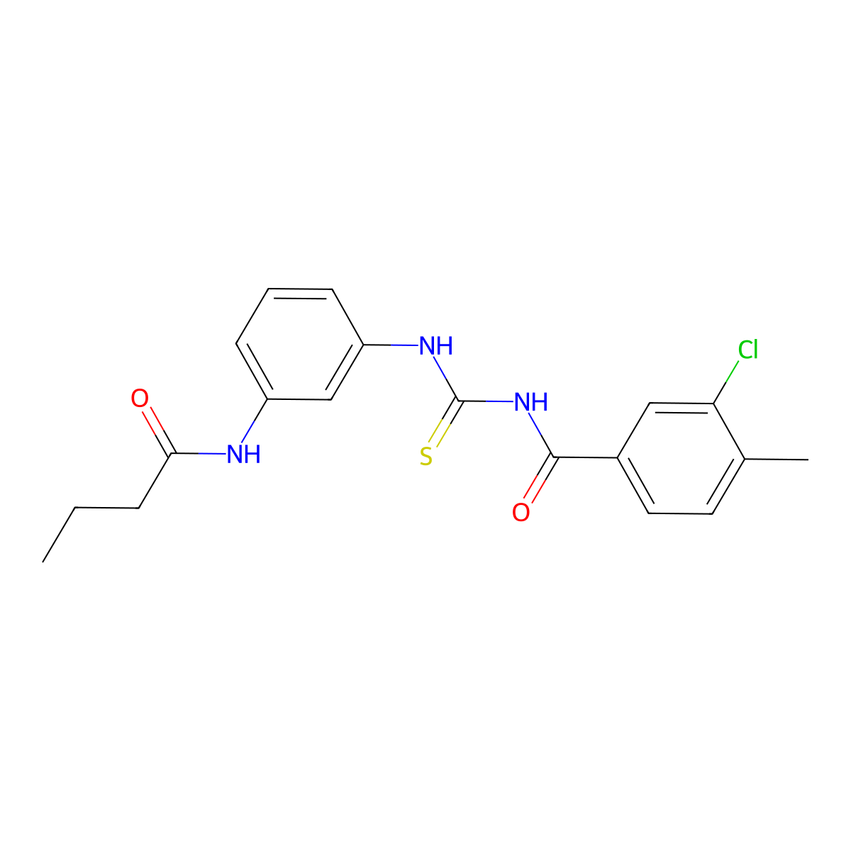N-[[3-(butanoylamino)phenyl]carbamothioyl]-3-chloro-4-methylbenzamide molecular structure, CAS 445418-13-3