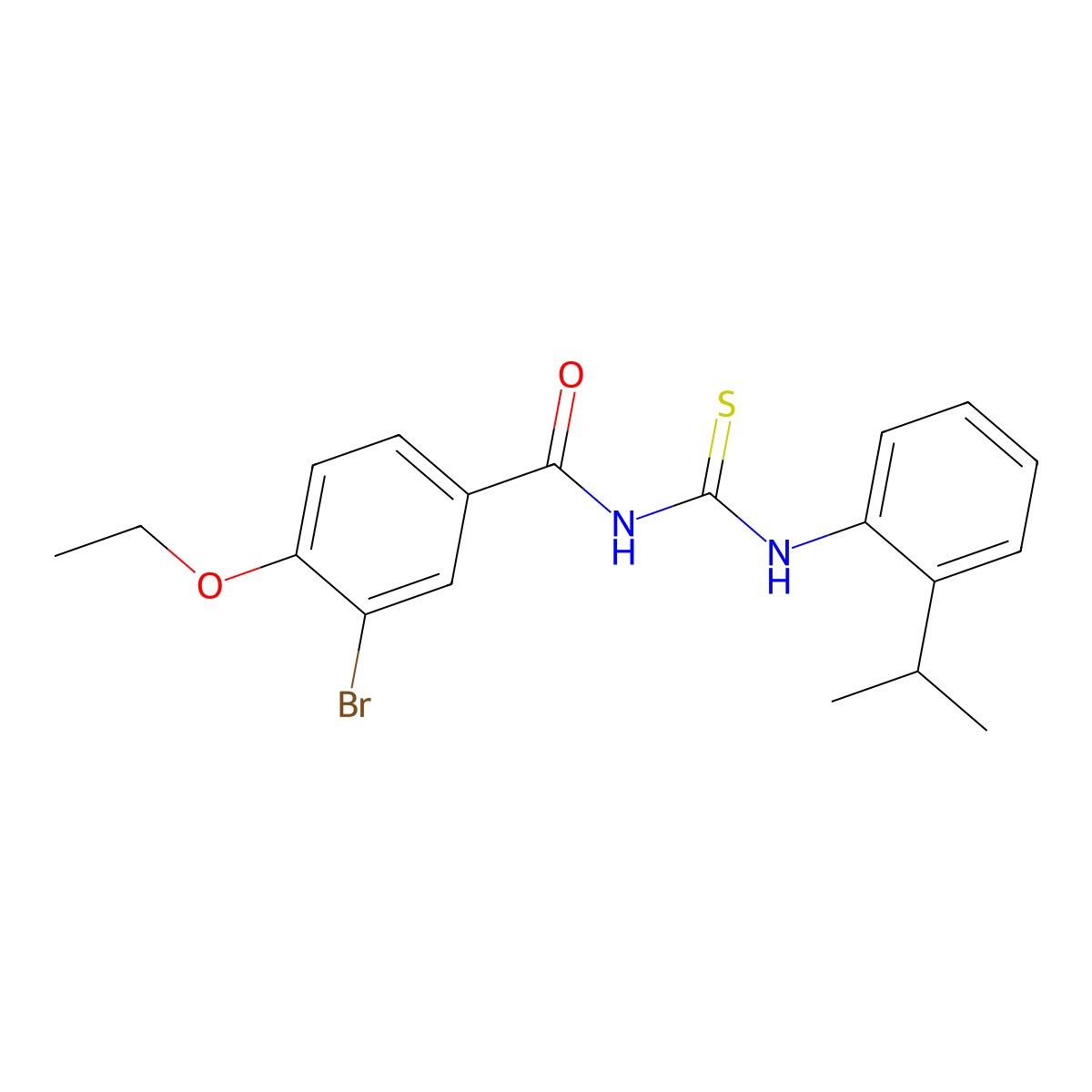 3-bromo-4-ethoxy-N-[(2-propan-2-ylphenyl)carbamothioyl]benzamide molecular structure, CAS 445418-25-7
