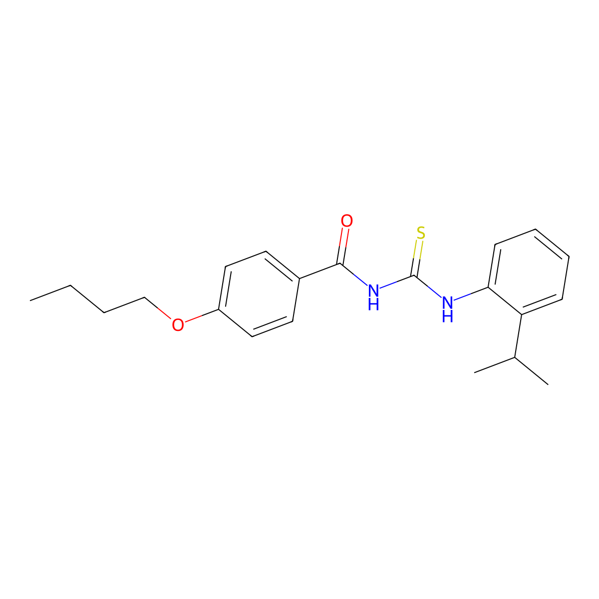 4-butoxy-N-[(2-propan-2-ylphenyl)carbamothioyl]benzamide molecular structure, CAS 445418-29-1