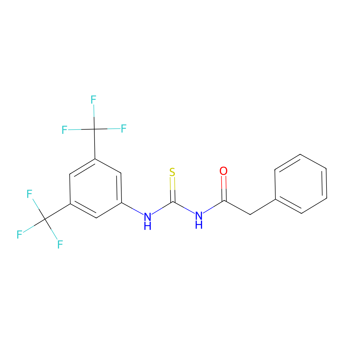 1-(3,5-Bis(trifluoromethyl)phenyl)-3-(2-phenylacetyl)thiourea molecular structure, CAS 445418-34-8