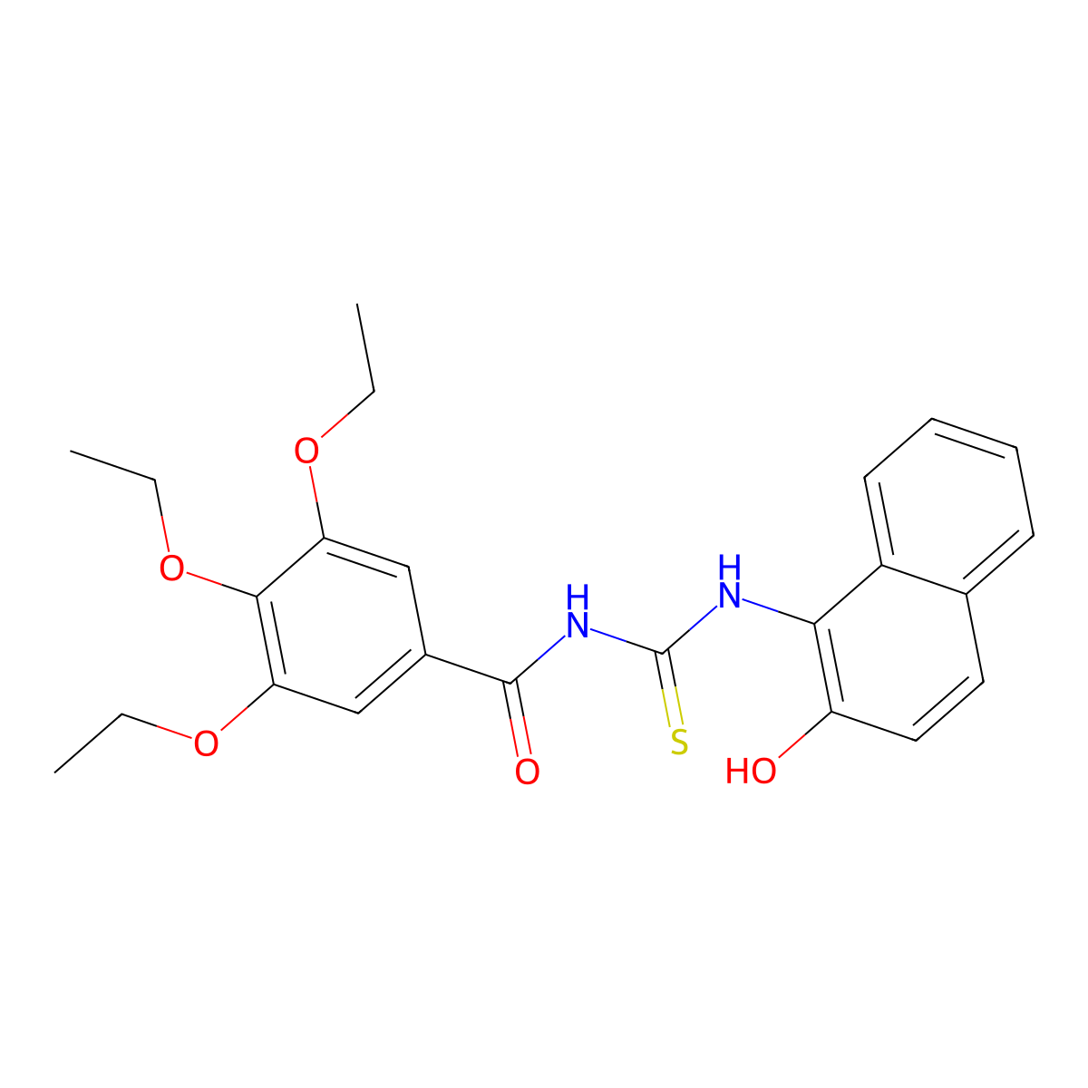 3,4,5-triethoxy-N-[(2-hydroxynaphthalen-1-yl)carbamothioyl]benzamide molecular structure, CAS 445418-39-3