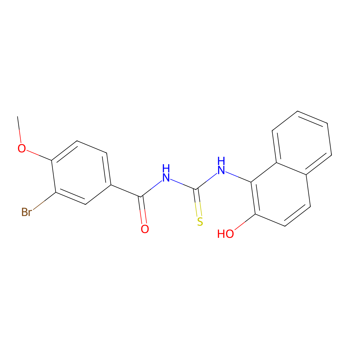 3-bromo-N-[(2-hydroxynaphthalen-1-yl)carbamothioyl]-4-methoxybenzamide molecular structure, CAS 445418-40-6