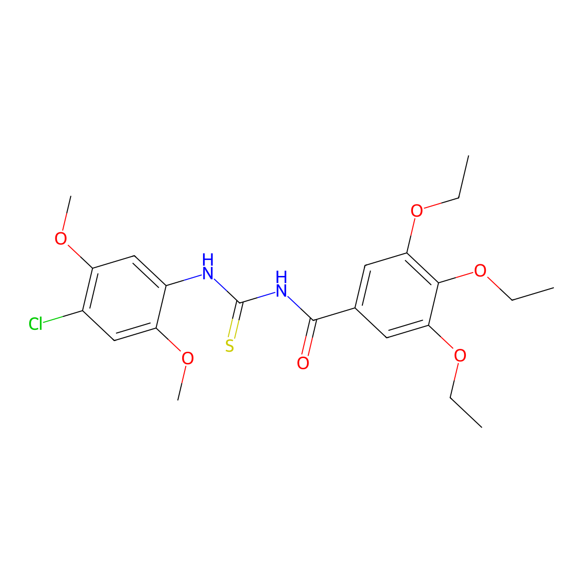 N-[(4-chloro-2,5-dimethoxyphenyl)carbamothioyl]-3,4,5-triethoxybenzamide molecular structure, CAS 445418-55-3