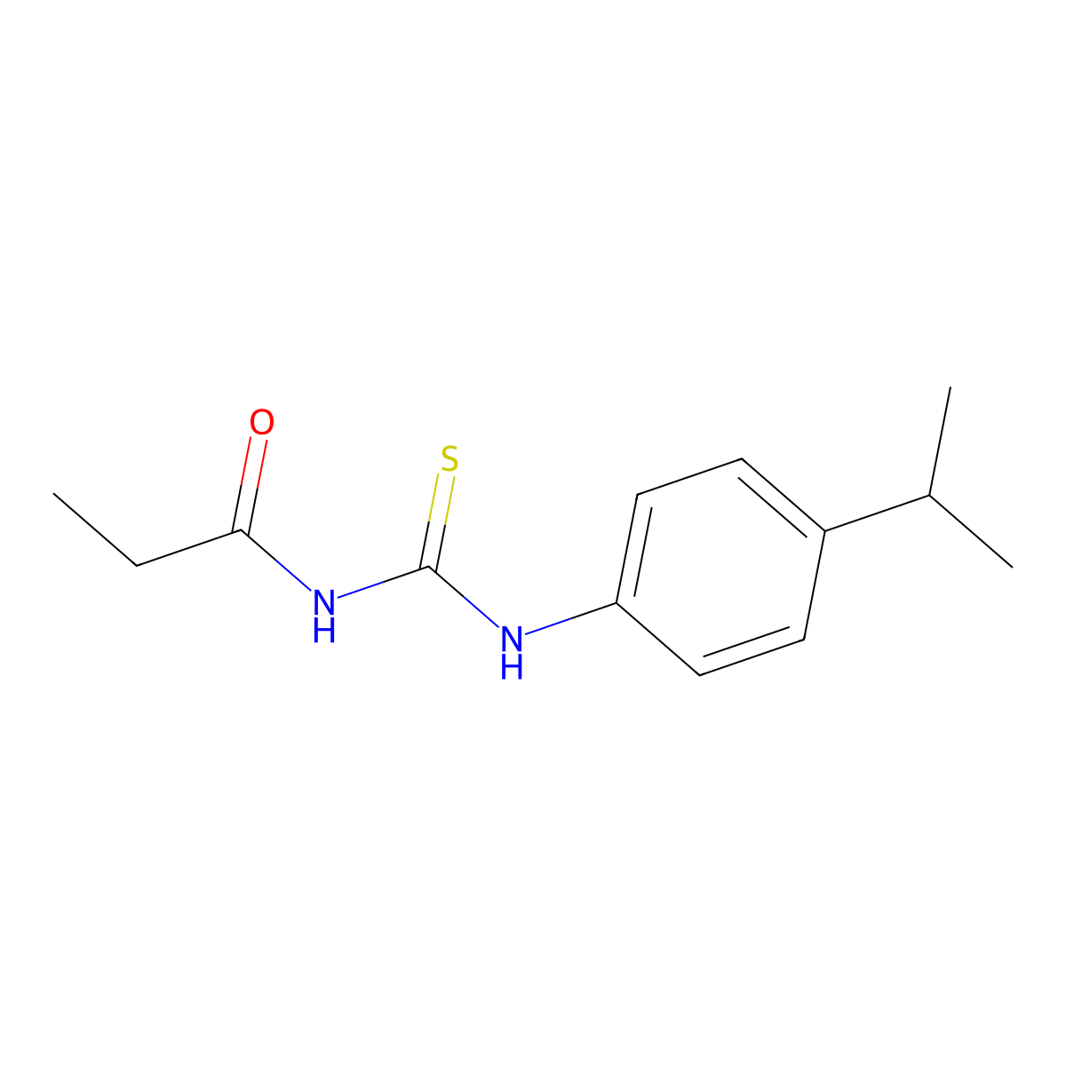 N-[(4-propan-2-ylphenyl)carbamothioyl]propanamide molecular structure, CAS 445418-61-1