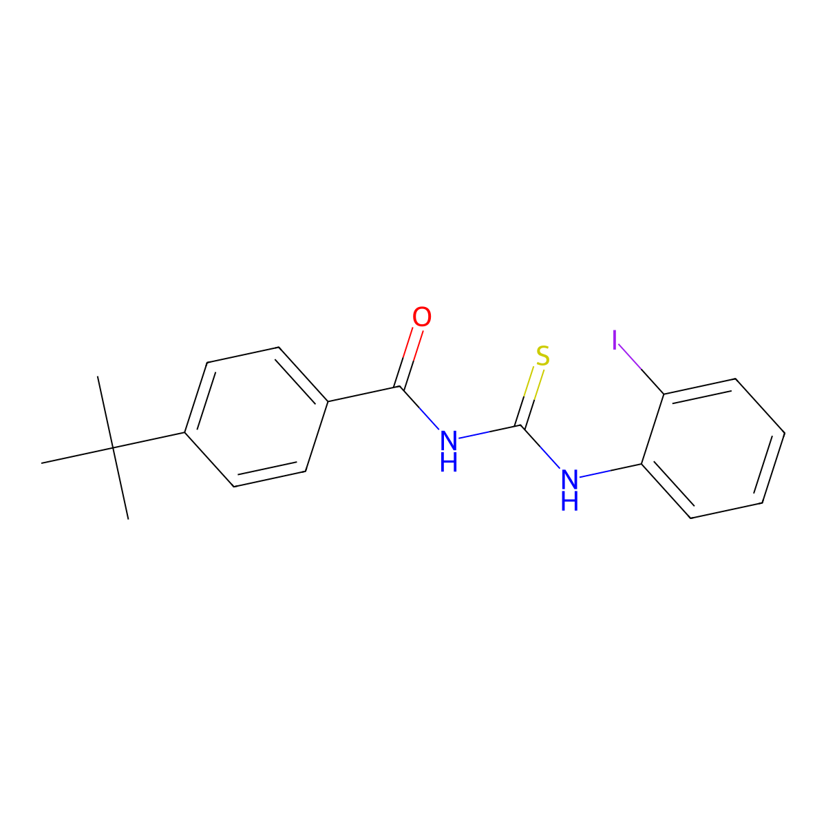 4-tert-butyl-N-[(2-iodophenyl)carbamothioyl]benzamide molecular structure, CAS 445418-65-5