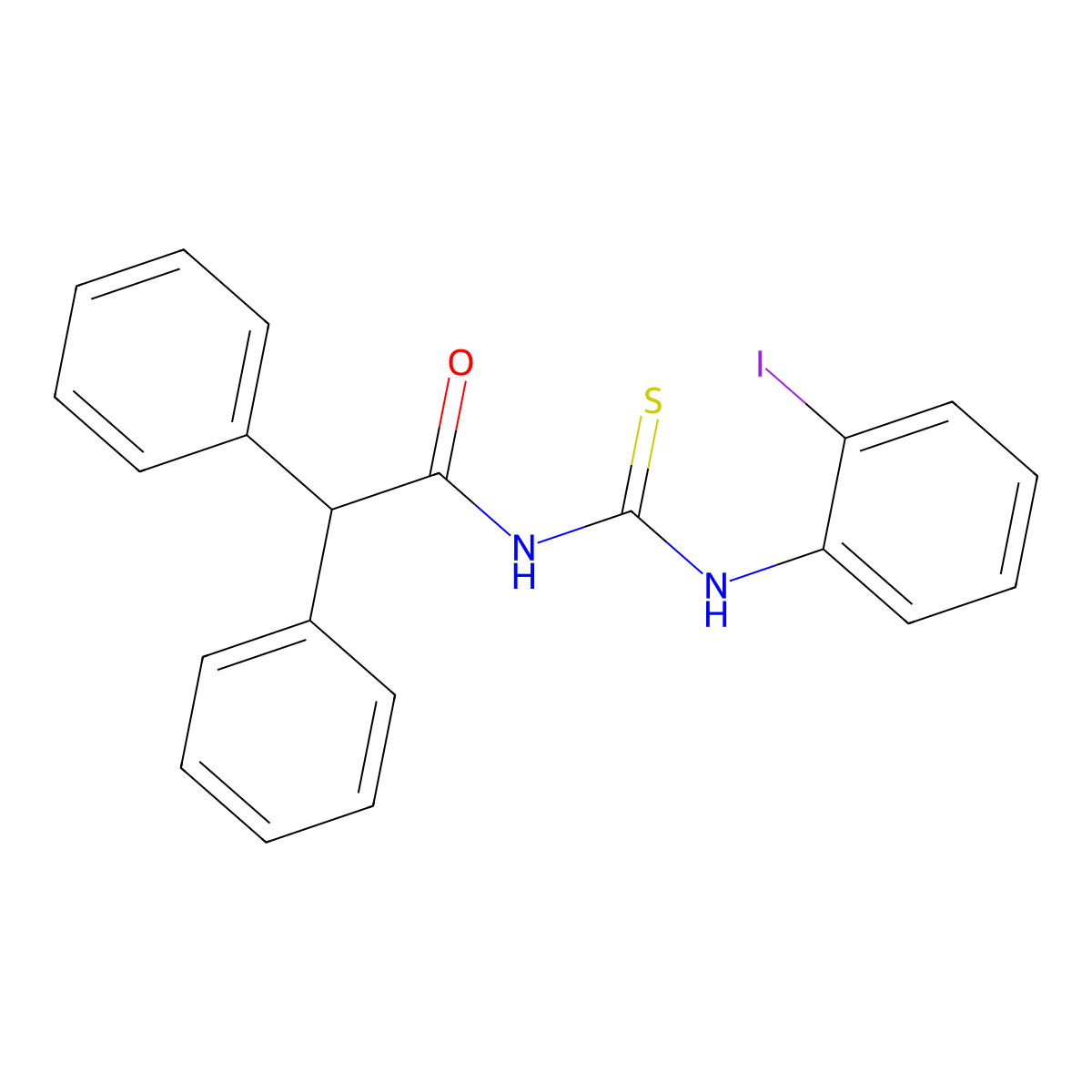 N-[(2-iodophenyl)carbamothioyl]-2,2-diphenylacetamide molecular structure, CAS 445418-68-8