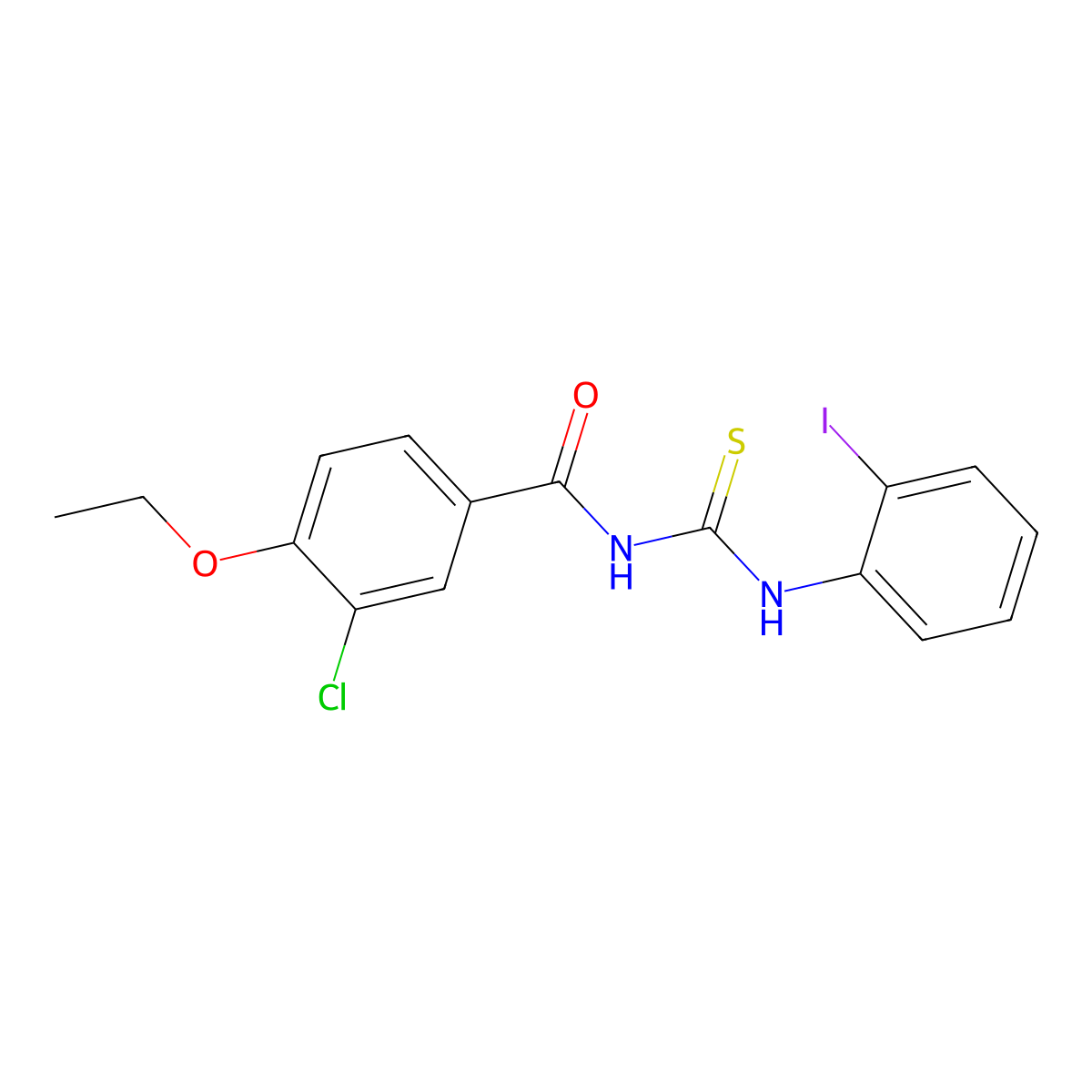 3-chloro-4-ethoxy-N-[(2-iodophenyl)carbamothioyl]benzamide molecular structure, CAS 445418-78-0