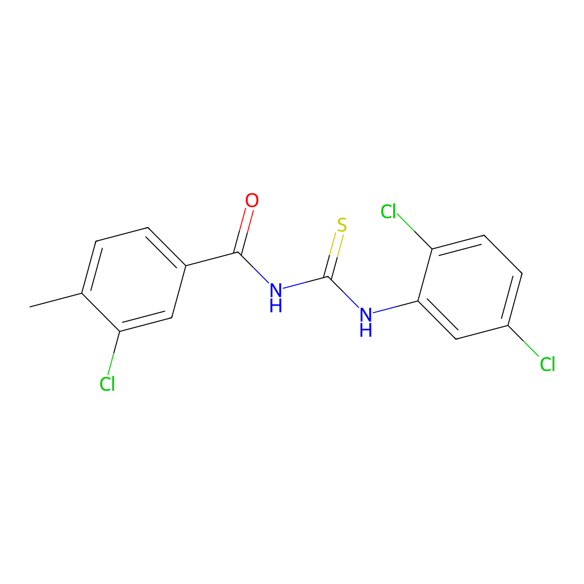 3-chloro-N-[(2,5-dichlorophenyl)carbamothioyl]-4-methylbenzamide molecular structure, CAS 445418-84-8