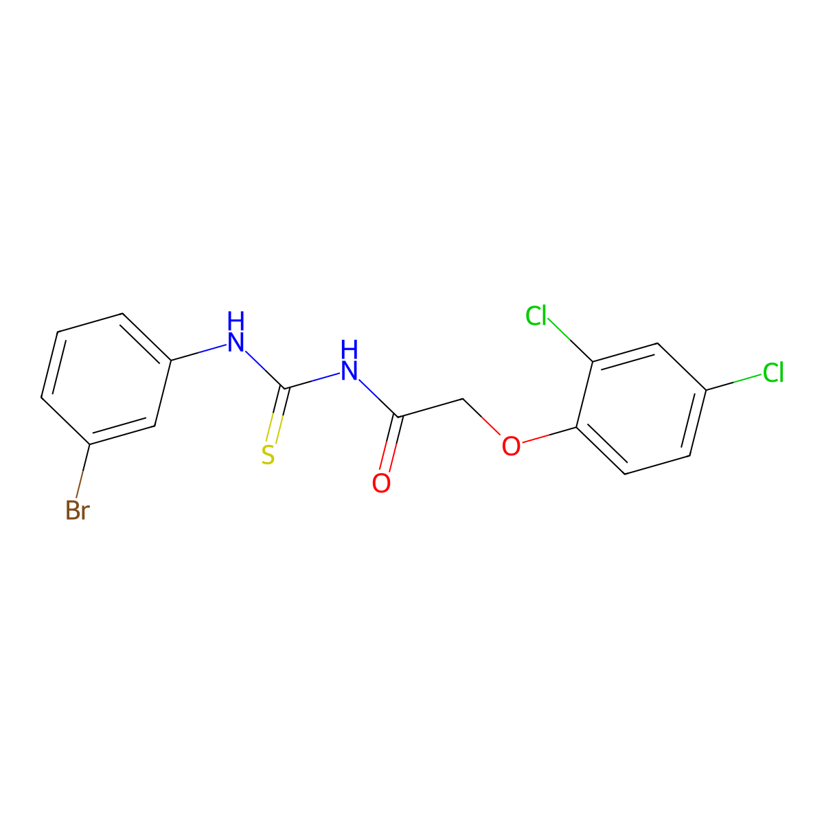 N-[(3-bromophenyl)carbamothioyl]-2-(2,4-dichlorophenoxy)acetamide molecular structure, CAS 445419-12-5