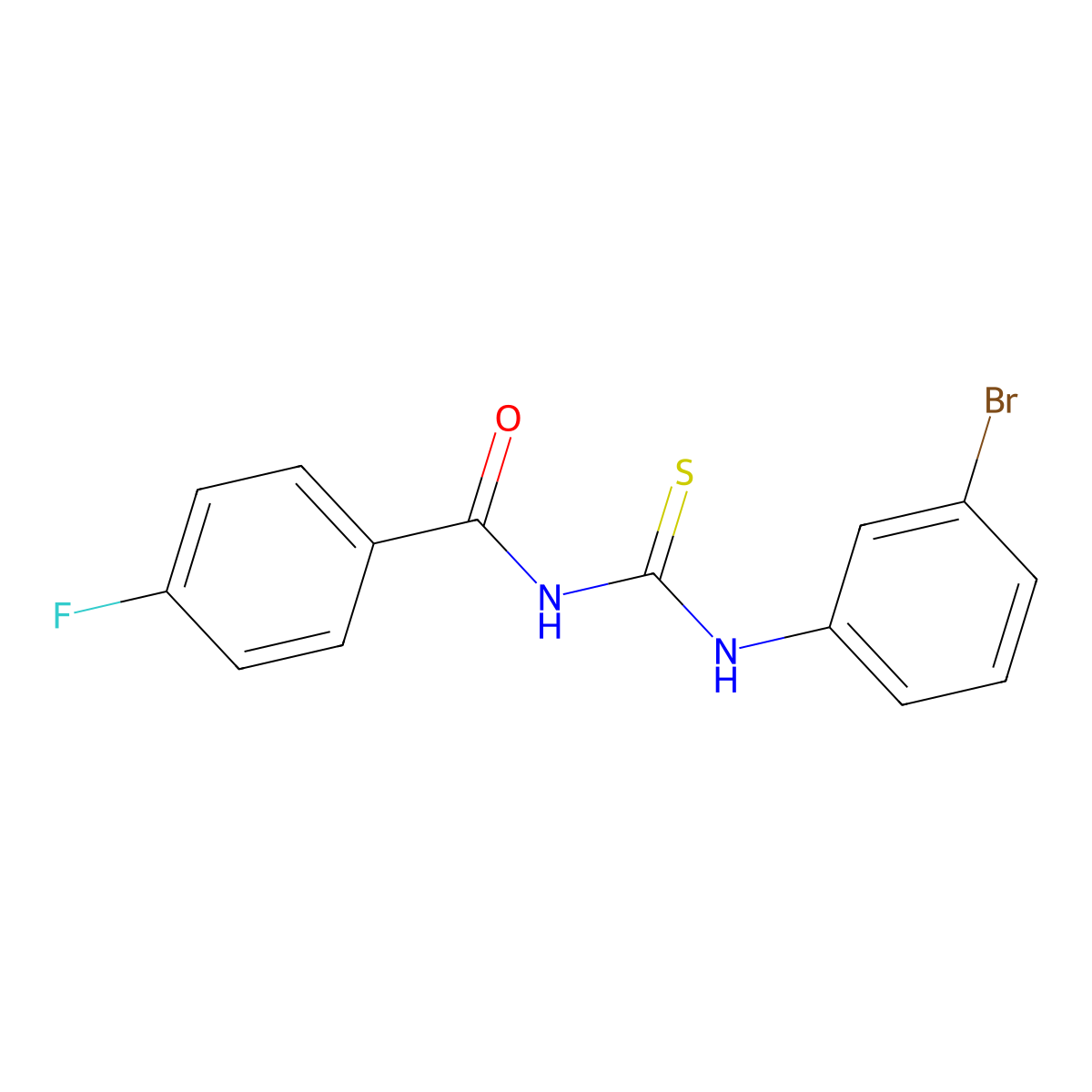 N-[(3-bromophenyl)carbamothioyl]-4-fluorobenzamide molecular structure, CAS 445419-13-6