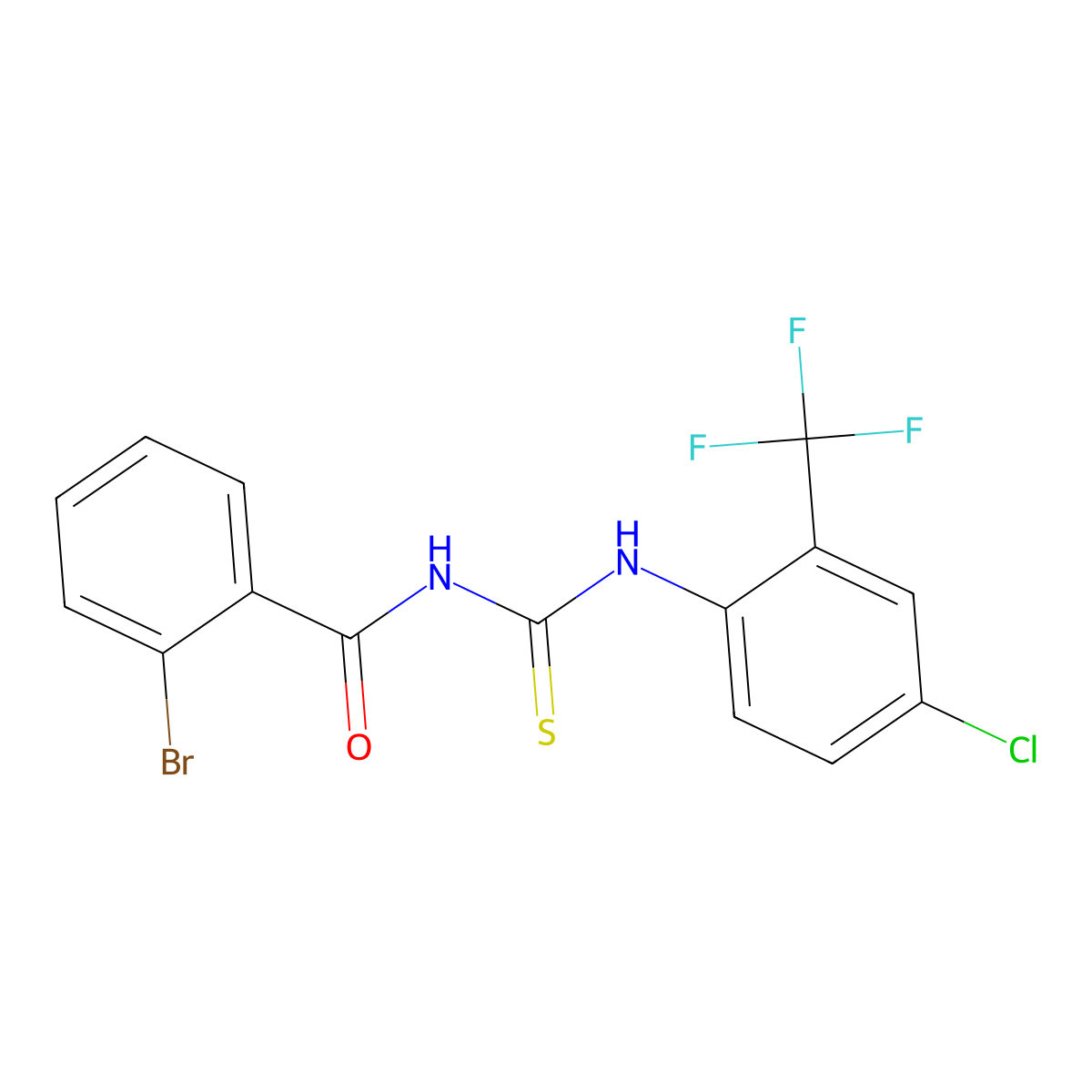 2-bromo-N-[[4-chloro-2-(trifluoromethyl)phenyl]carbamothioyl]benzamide molecular structure, CAS 445419-19-2