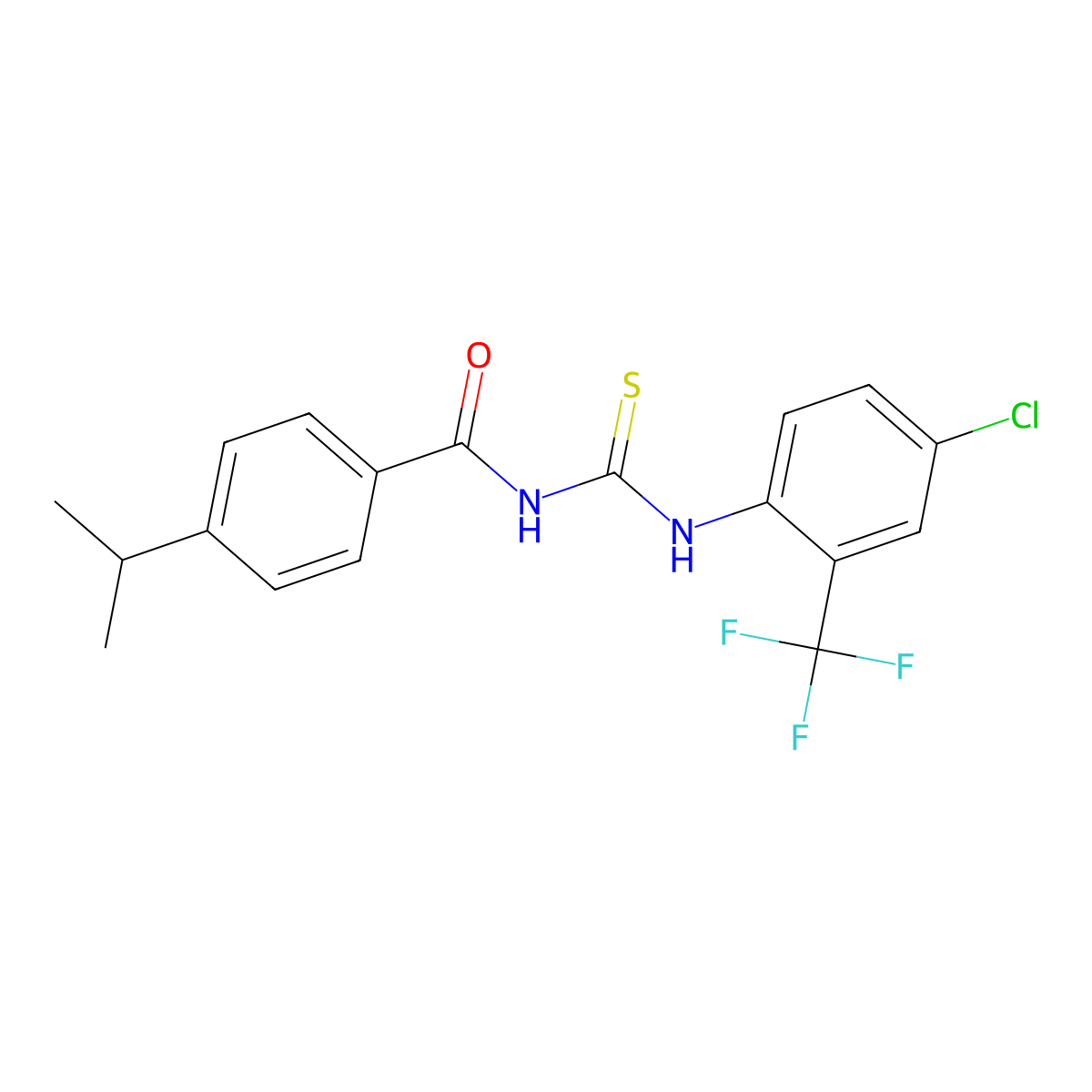 N-[[4-chloro-2-(trifluoromethyl)phenyl]carbamothioyl]-4-propan-2-ylbenzamide molecular structure, CAS 445419-24-9