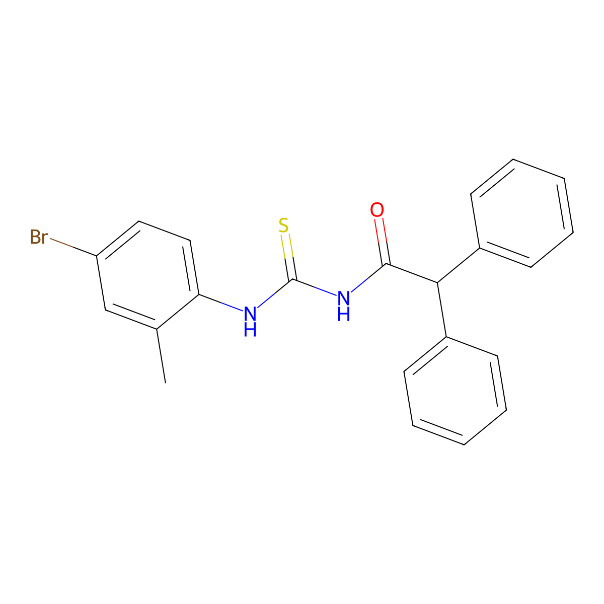 N-[(4-bromo-2-methylphenyl)carbamothioyl]-2,2-diphenylacetamide molecular structure, CAS 445419-51-2