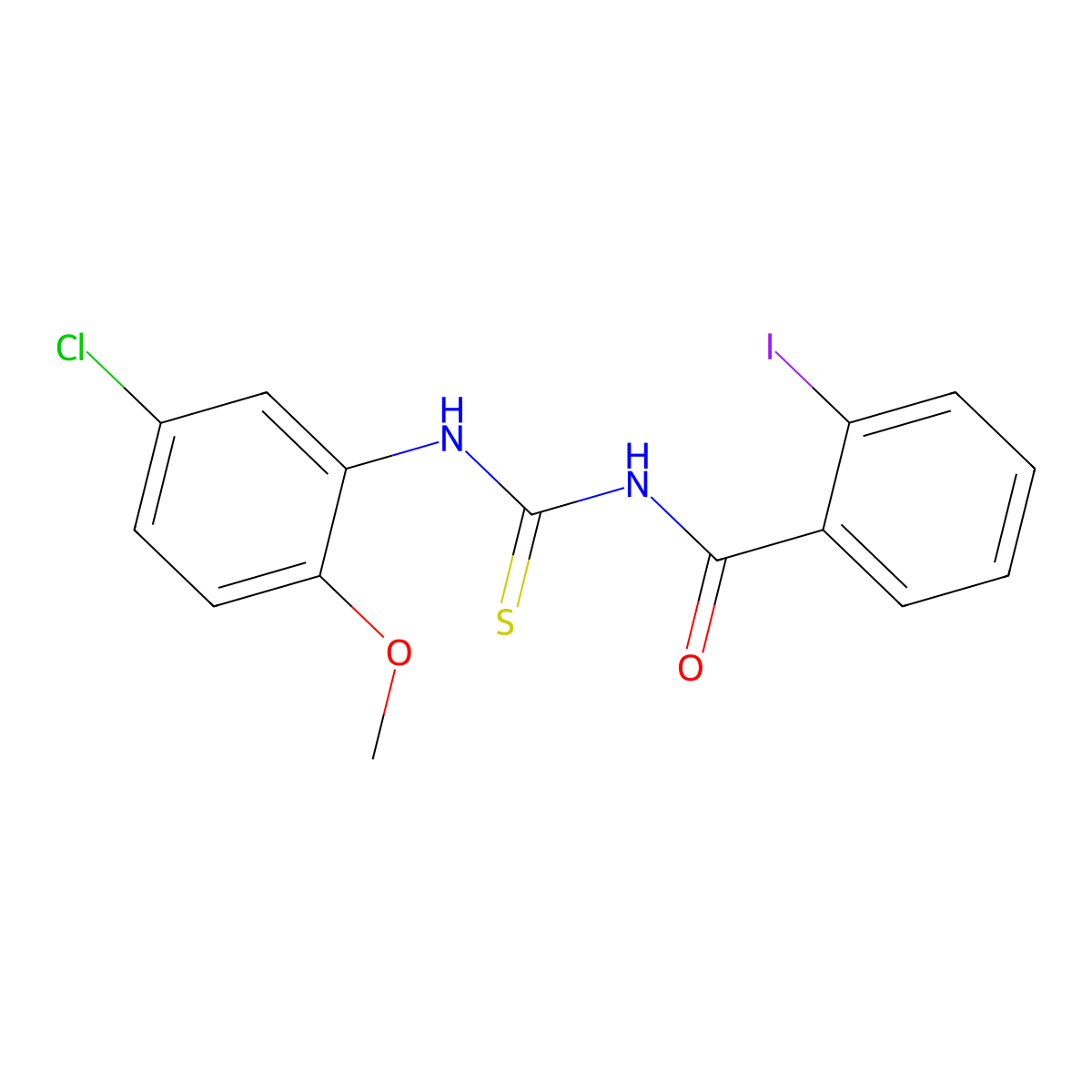 N-[(5-chloro-2-methoxyphenyl)carbamothioyl]-2-iodobenzamide molecular structure, CAS 445419-55-6
