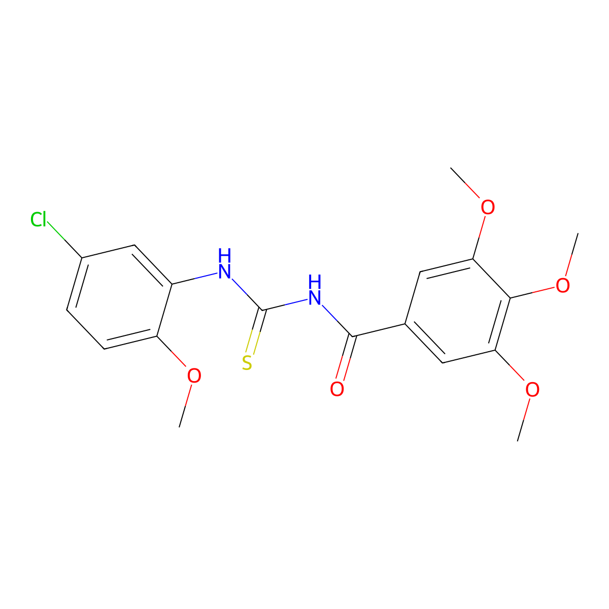 N-[(5-chloro-2-methoxyphenyl)carbamothioyl]-3,4,5-trimethoxybenzamide molecular structure, CAS 445419-56-7
