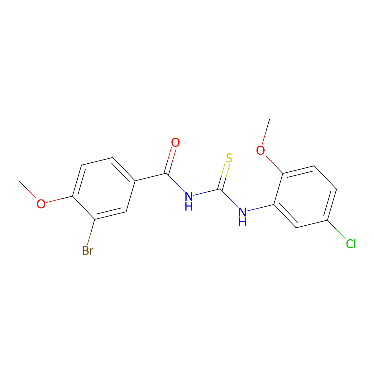 3-bromo-N-[(5-chloro-2-methoxyphenyl)carbamothioyl]-4-methoxybenzamide molecular structure, CAS 445419-57-8