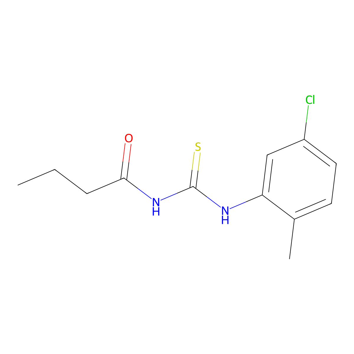 N-[(5-chloro-2-methylphenyl)carbamothioyl]butanamide molecular structure, CAS 445419-61-4