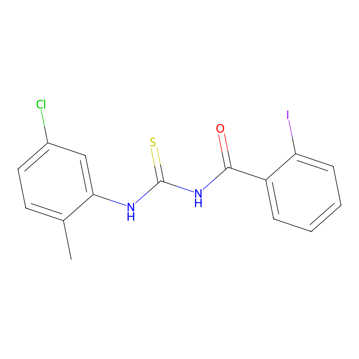 N-[(5-chloro-2-methylphenyl)carbamothioyl]-2-iodobenzamide molecular structure, CAS 445419-62-5