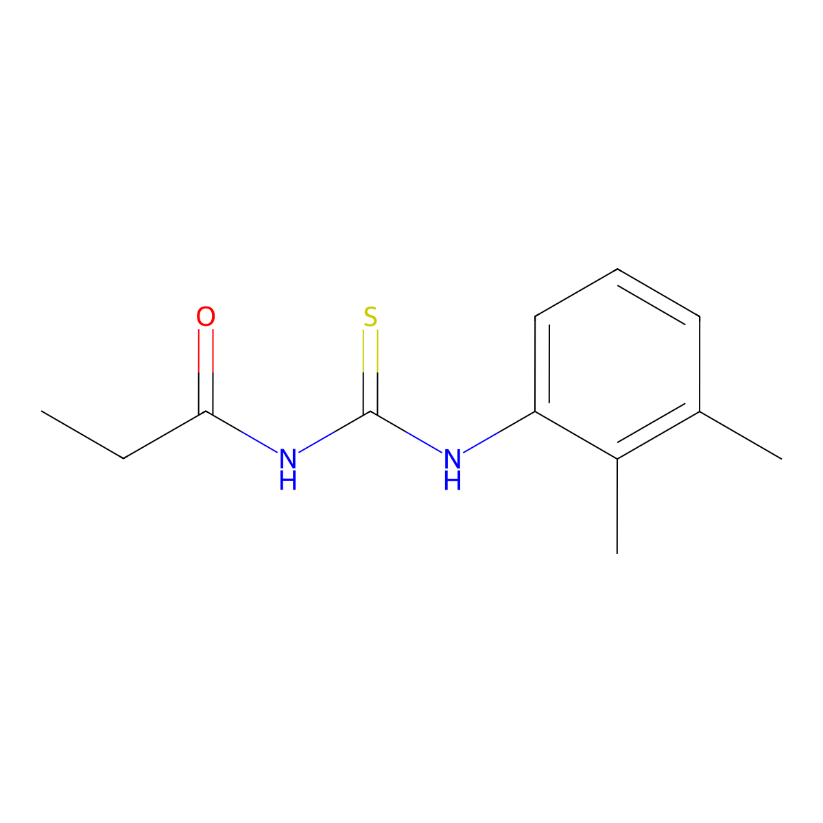 N-[(2,3-dimethylphenyl)carbamothioyl]propanamide molecular structure, CAS 445419-65-8