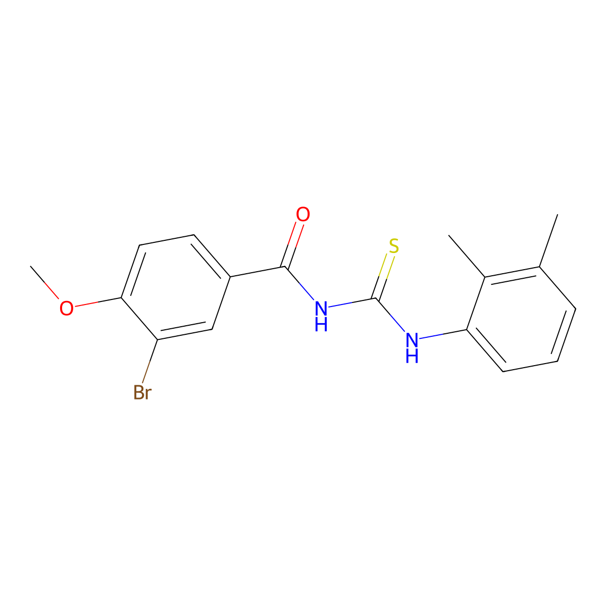 3-bromo-N-[(2,3-dimethylphenyl)carbamothioyl]-4-methoxybenzamide molecular structure, CAS 445419-67-0