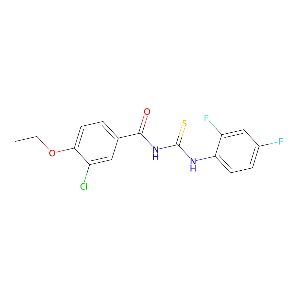 3-chloro-N-[(2,4-difluorophenyl)carbamothioyl]-4-ethoxybenzamide molecular structure, CAS 445419-68-1