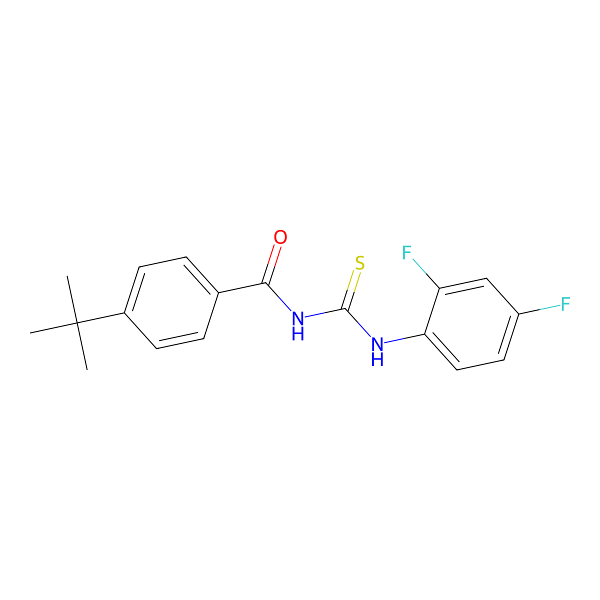 4-tert-butyl-N-[(2,4-difluorophenyl)carbamothioyl]benzamide molecular structure, CAS 445419-70-5