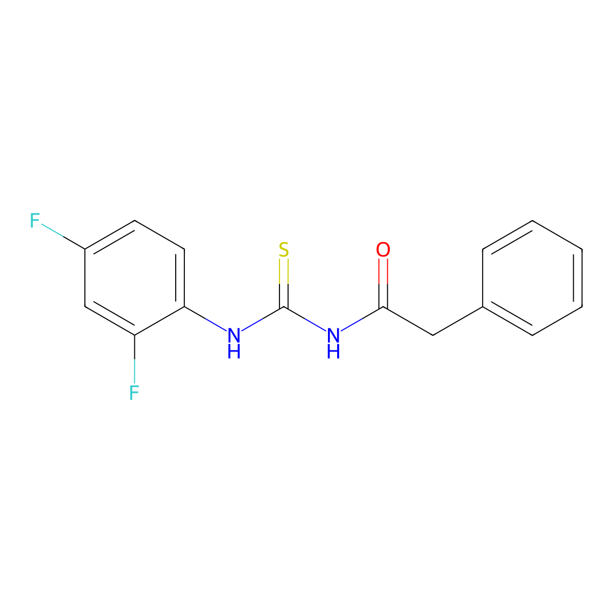 N-(2,4-difluorophenyl)-N'-(phenylacetyl)thiourea molecular structure, CAS 445419-73-8