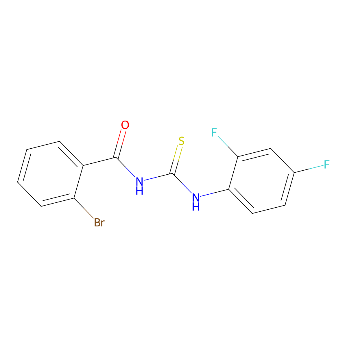 2-bromo-N-[(2,4-difluorophenyl)carbamothioyl]benzamide molecular structure, CAS 445419-79-4
