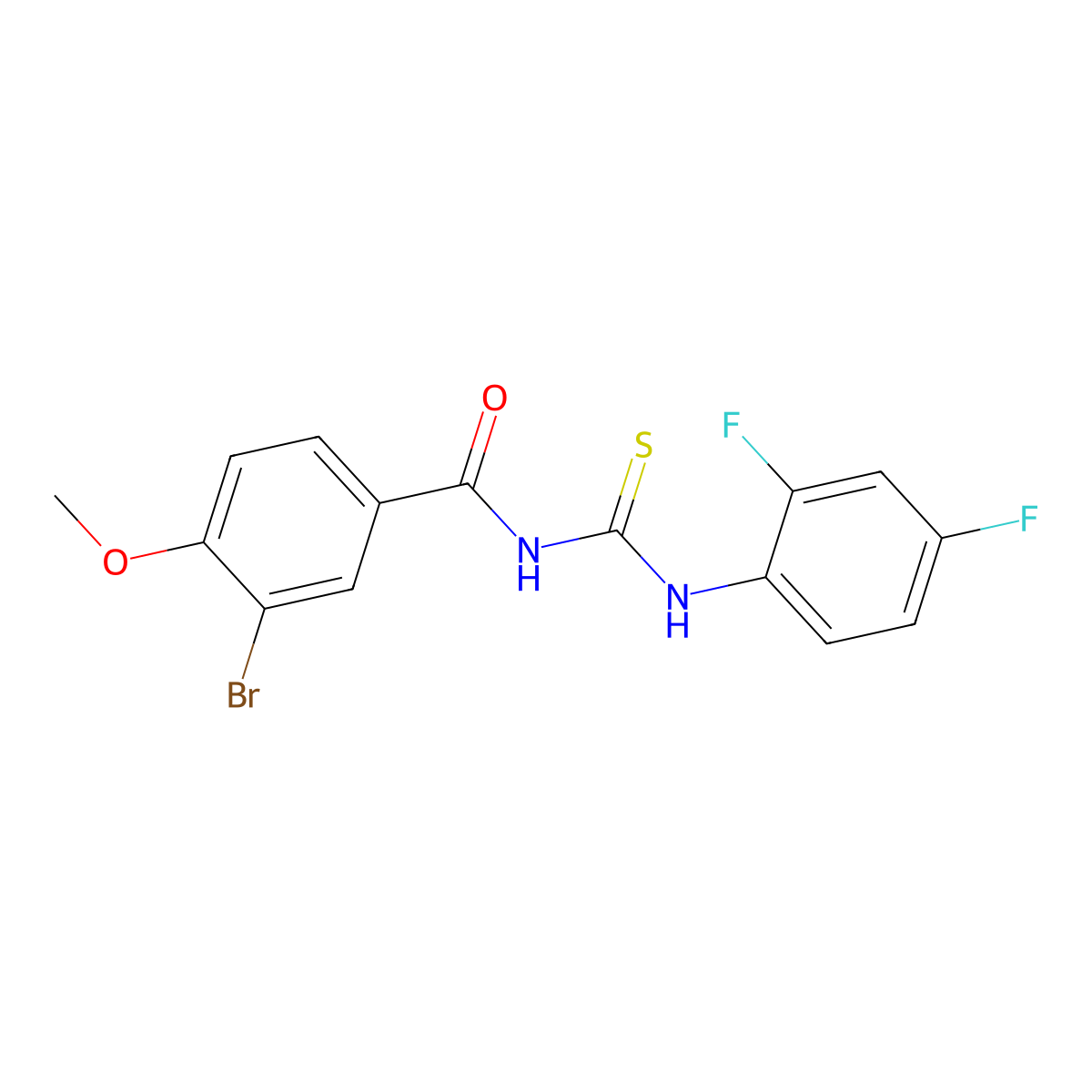 3-bromo-N-[(2,4-difluorophenyl)carbamothioyl]-4-methoxybenzamide molecular structure, CAS 445419-80-7