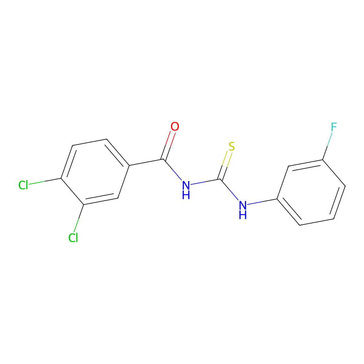 3,4-dichloro-N-[(3-fluorophenyl)carbamothioyl]benzamide molecular structure, CAS 445419-83-0