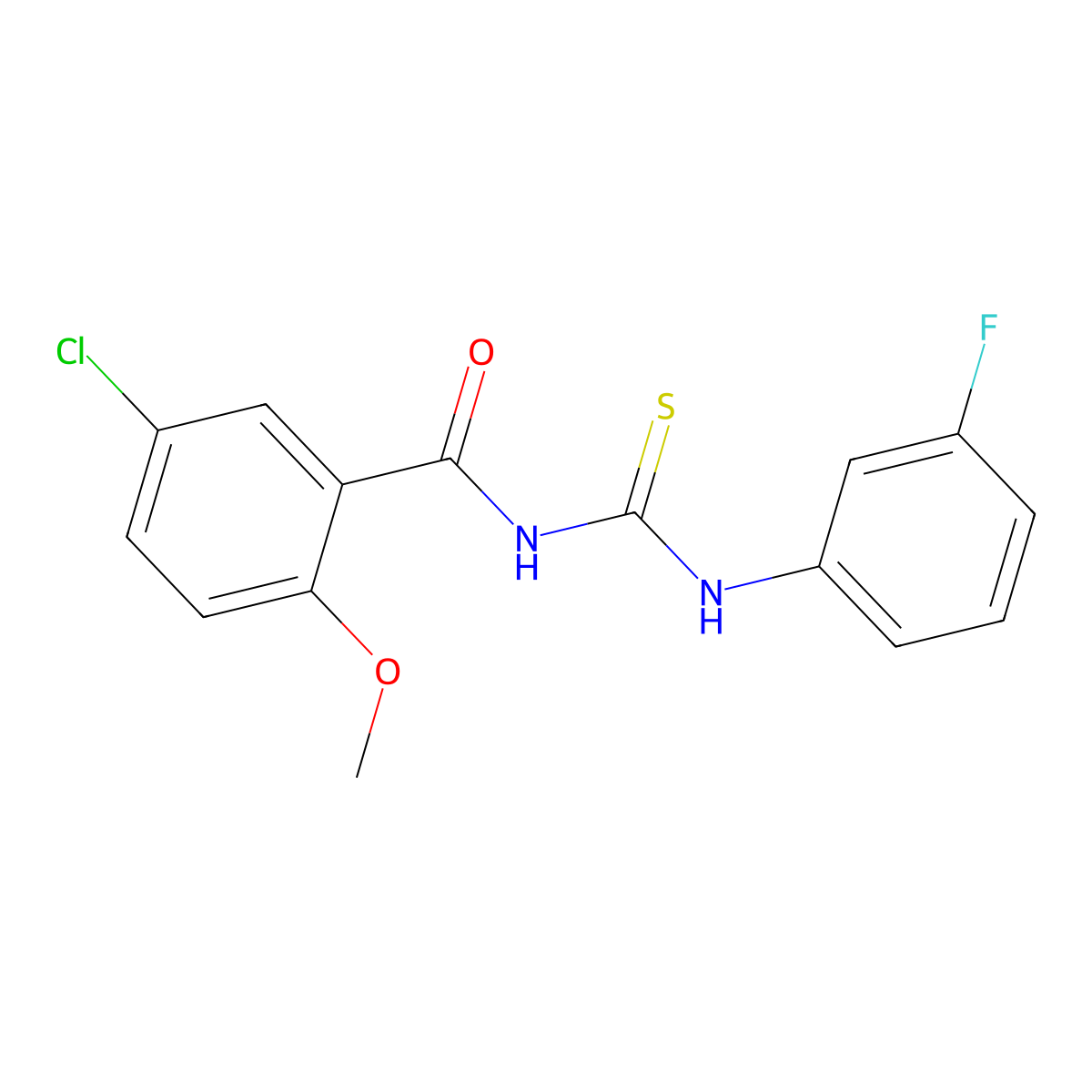 5-chloro-N-[(3-fluorophenyl)carbamothioyl]-2-methoxybenzamide molecular structure, CAS 445419-87-4