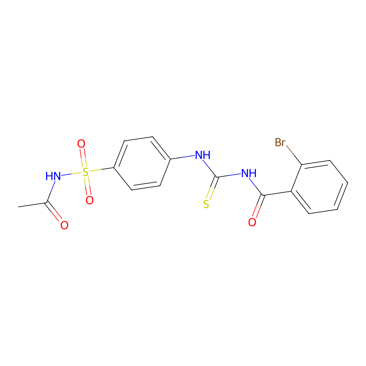 N-[[4-(acetylsulfamoyl)phenyl]carbamothioyl]-2-bromobenzamide molecular structure, CAS 445419-99-8